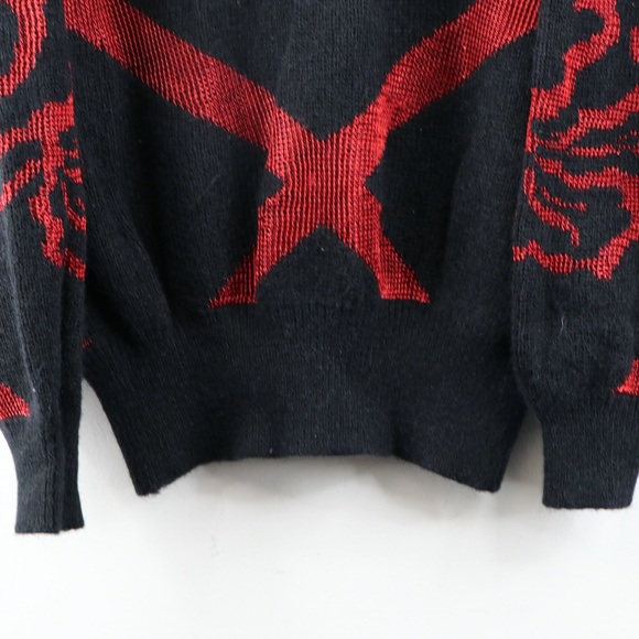 Vintage 90s Streetwear Abstract Knit Rose Sweater - Picture 3 of 8